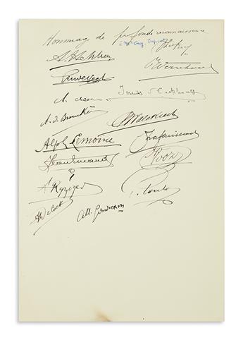 DEBUSSY, CLAUDE. Autograph Musical Quotation Signed and Inscribed, to the National Relief and Food Committee [Commission for Relief in